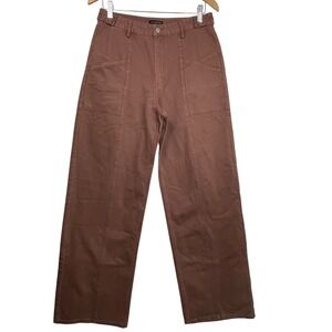 Naked Wardrobe Wide Leg Utility Pants Brown Size 27